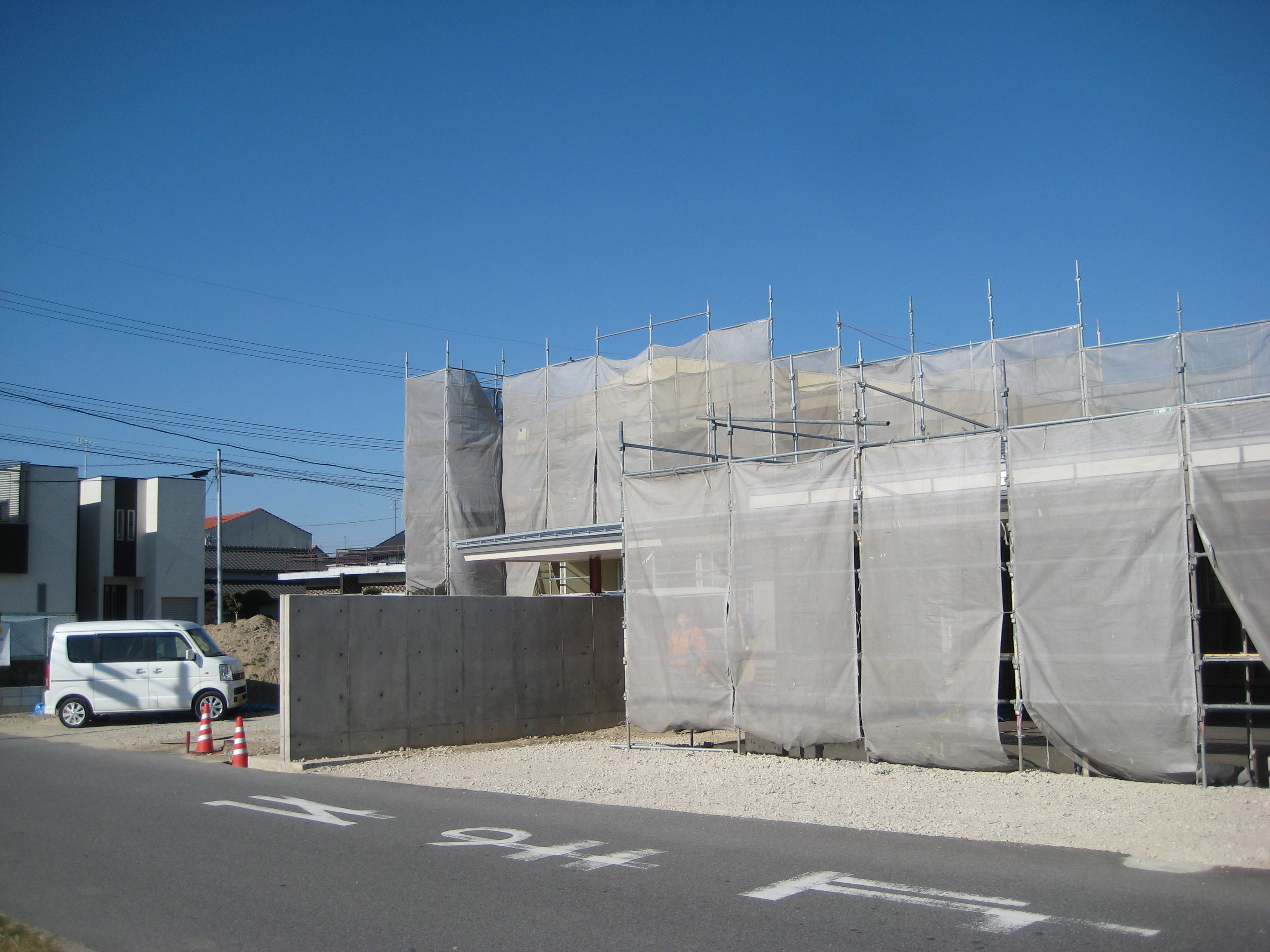 愛知県西尾市「白珪の家」木造+鉄骨造 　現場