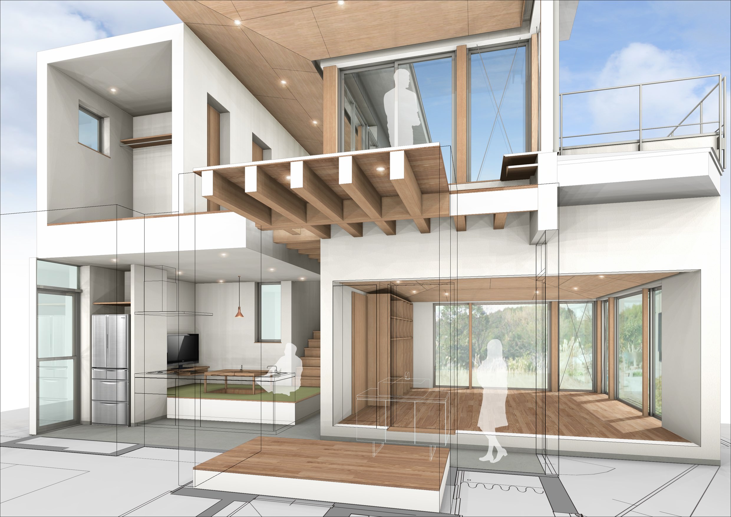 愛知県犬山市「つつじヶ丘の家」木造住宅2階建　2世帯　工事が始まります。