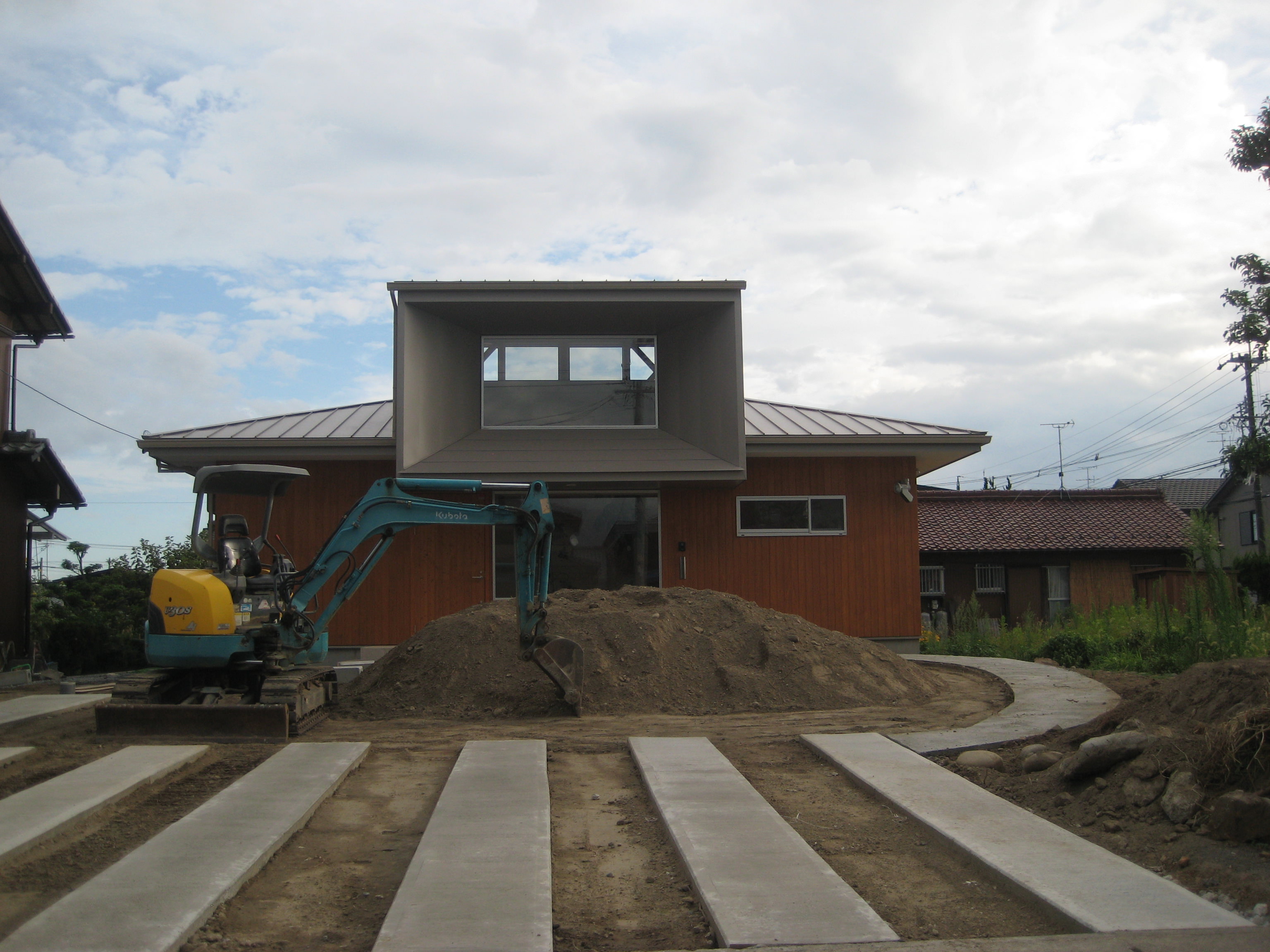 岐阜県羽島市「回光の家」木造住宅　平屋建て　外構工事