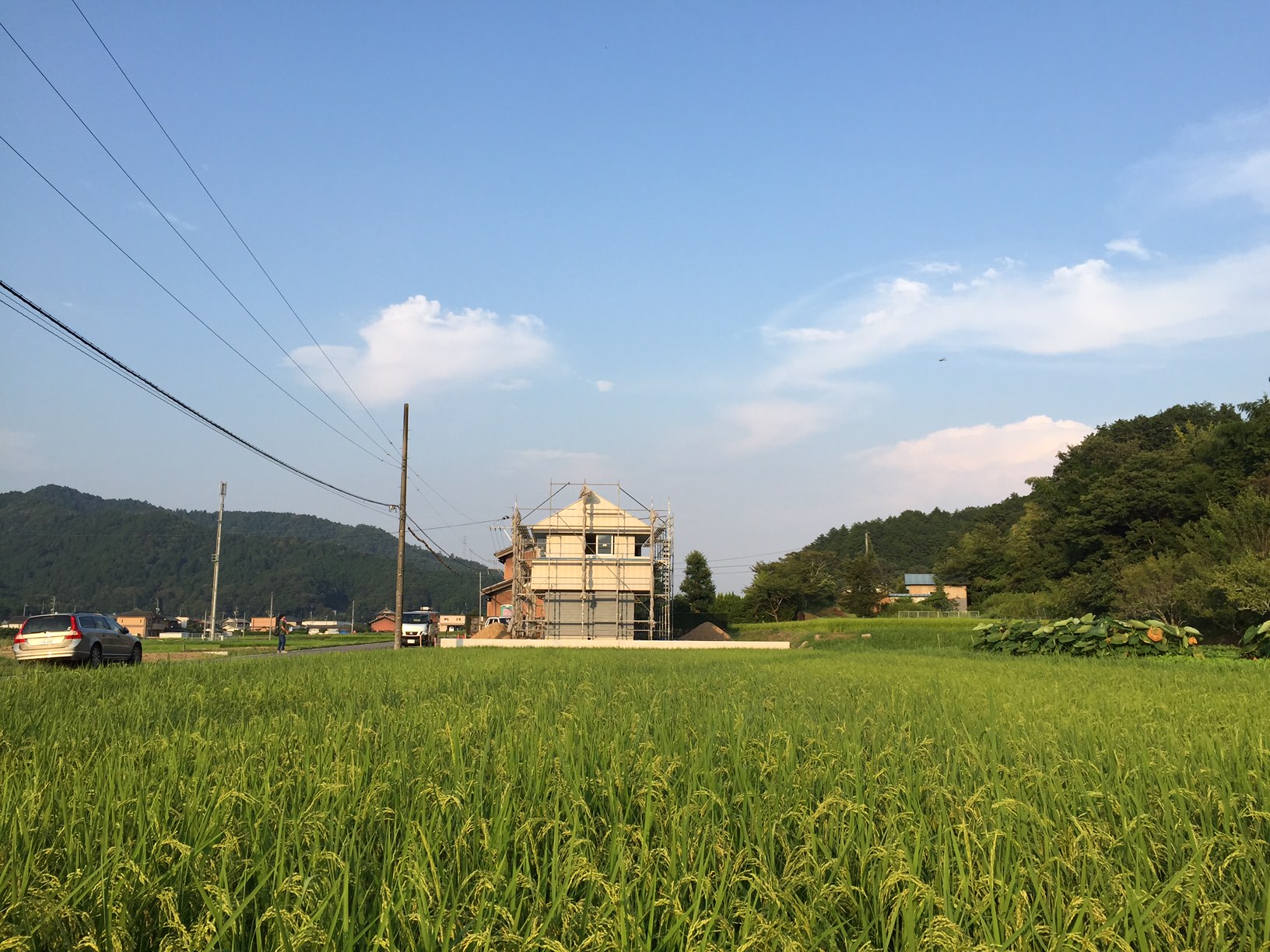 岐阜県山県市「梅原の家」木造２階建て　ガレージハウス　現場