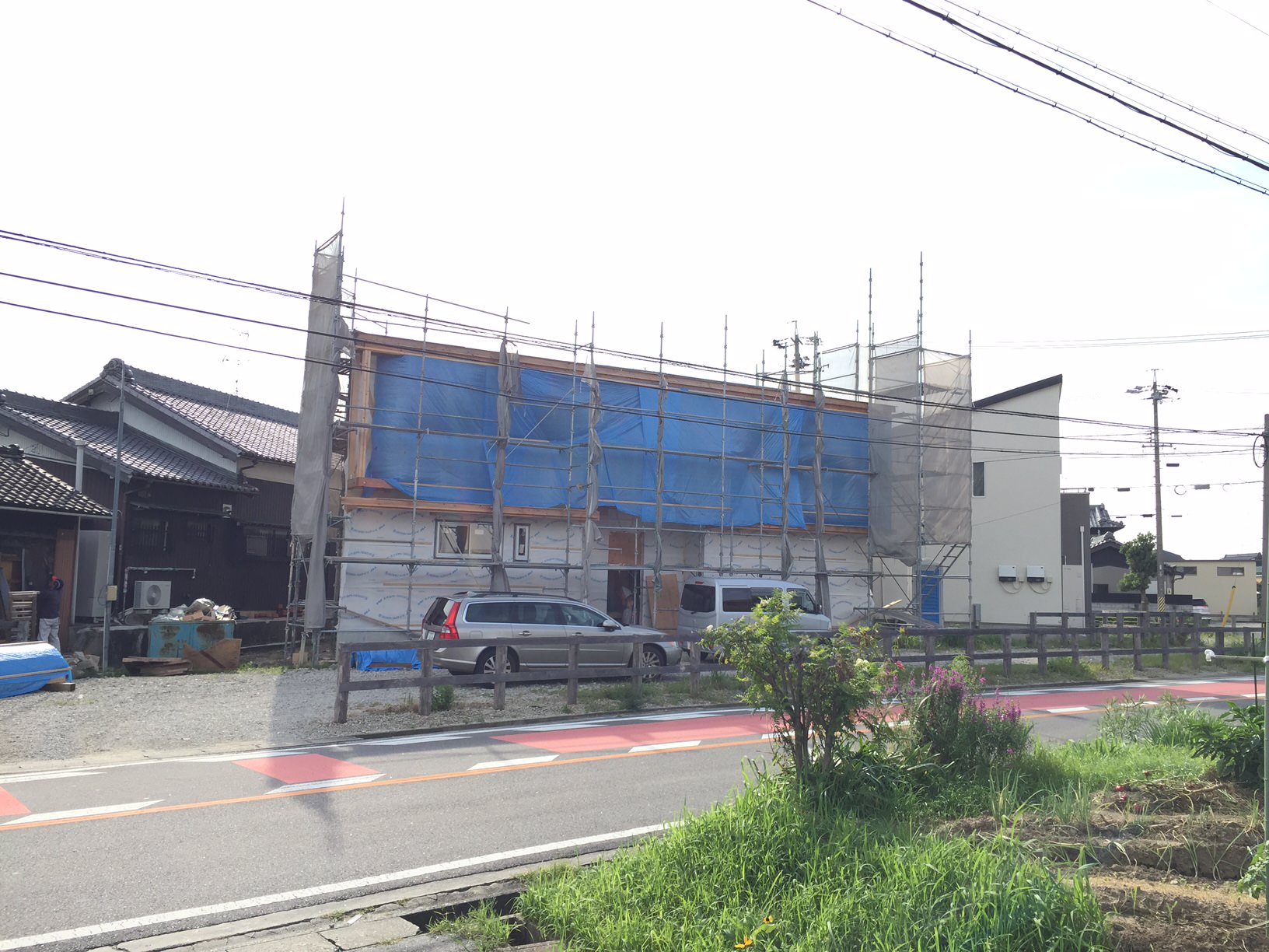 愛知県安城市「塔元の家」木造2階建　スキップフロア・変形敷地　現場