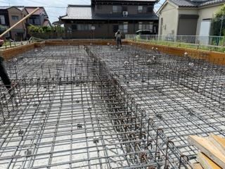 愛知県市稲沢市　「矢合の平屋」工事　配筋検査