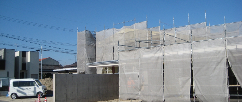 愛知県西尾市「白珪の家」木造+鉄骨造 　現場