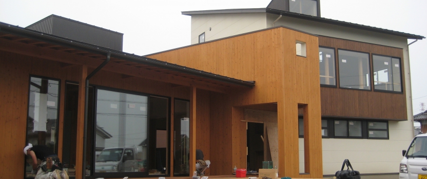 岐阜県養老町「下笠の家」木造２階建　２世帯 現場