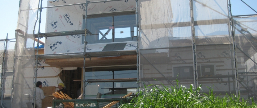 岐阜県羽島市「回光の家」木造住宅　平屋建て　現場
